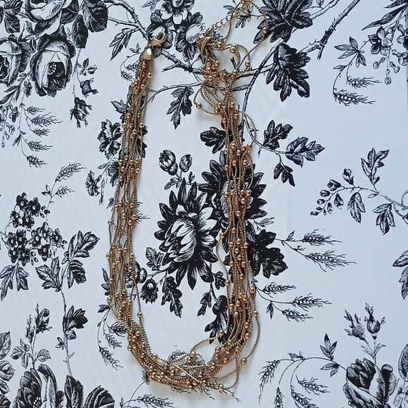 MONET Vintage Feminine Elegant Goldtone Mini Bead Multi-Strand Choker  Necklace - Picture 9 of 10